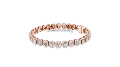 7.04 CT Lab Diamond Tennis Bracelet | Cushion Cut | 10KT, 14KT, 18KT Gold & 925 Silver | Rose, Yellow, White Gold Options | Luxury Fine Jewelry