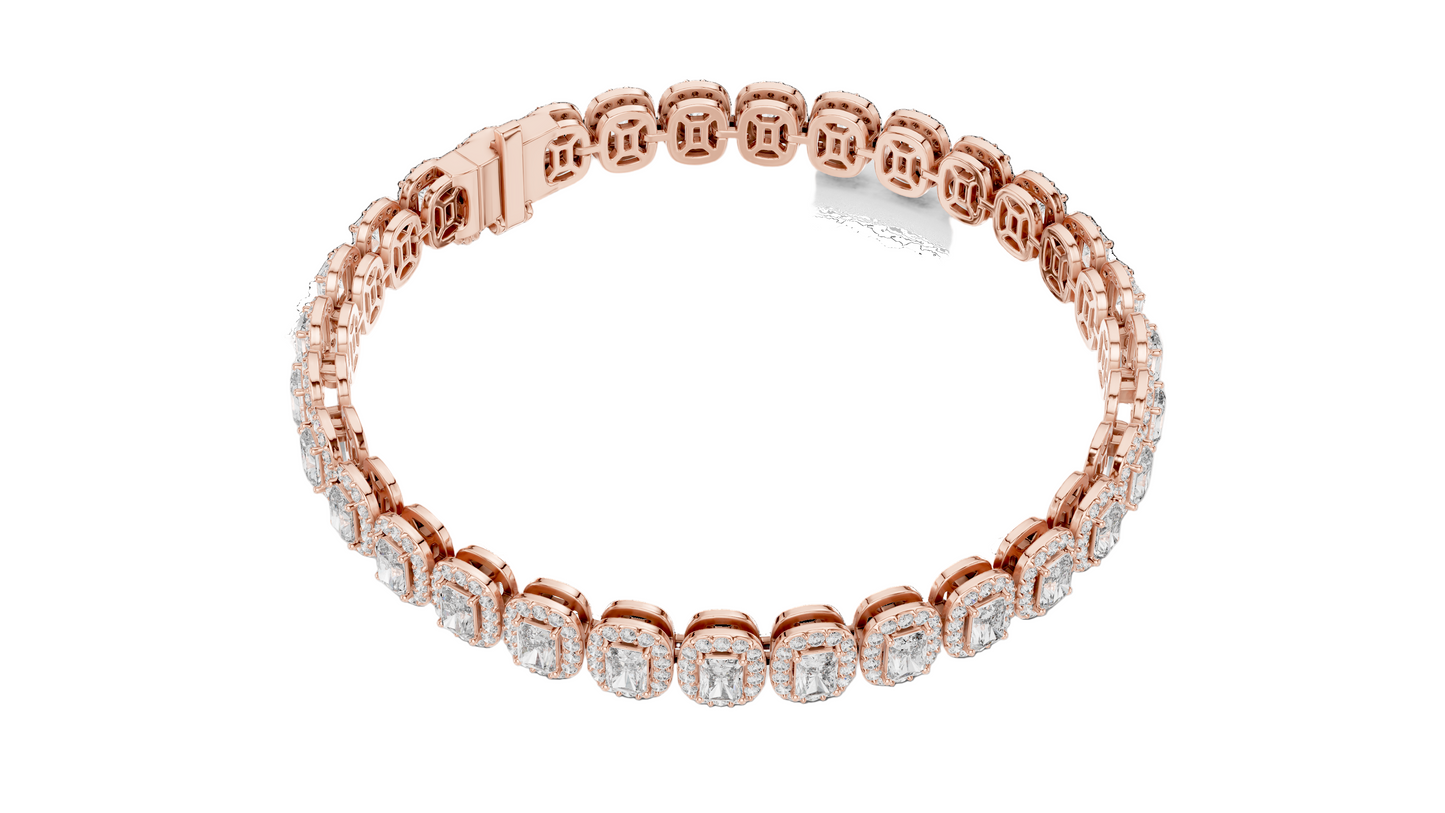 7.04 CT Lab Diamond Tennis Bracelet | Cushion Cut | 10KT, 14KT, 18KT Gold & 925 Silver | Rose, Yellow, White Gold Options | Luxury Fine Jewelry