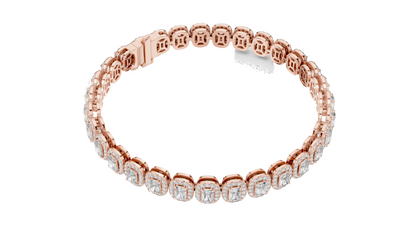 7.04 CT Lab Diamond Tennis Bracelet | Cushion Cut | 10KT, 14KT, 18KT Gold & 925 Silver | Rose, Yellow, White Gold Options | Luxury Fine Jewelry