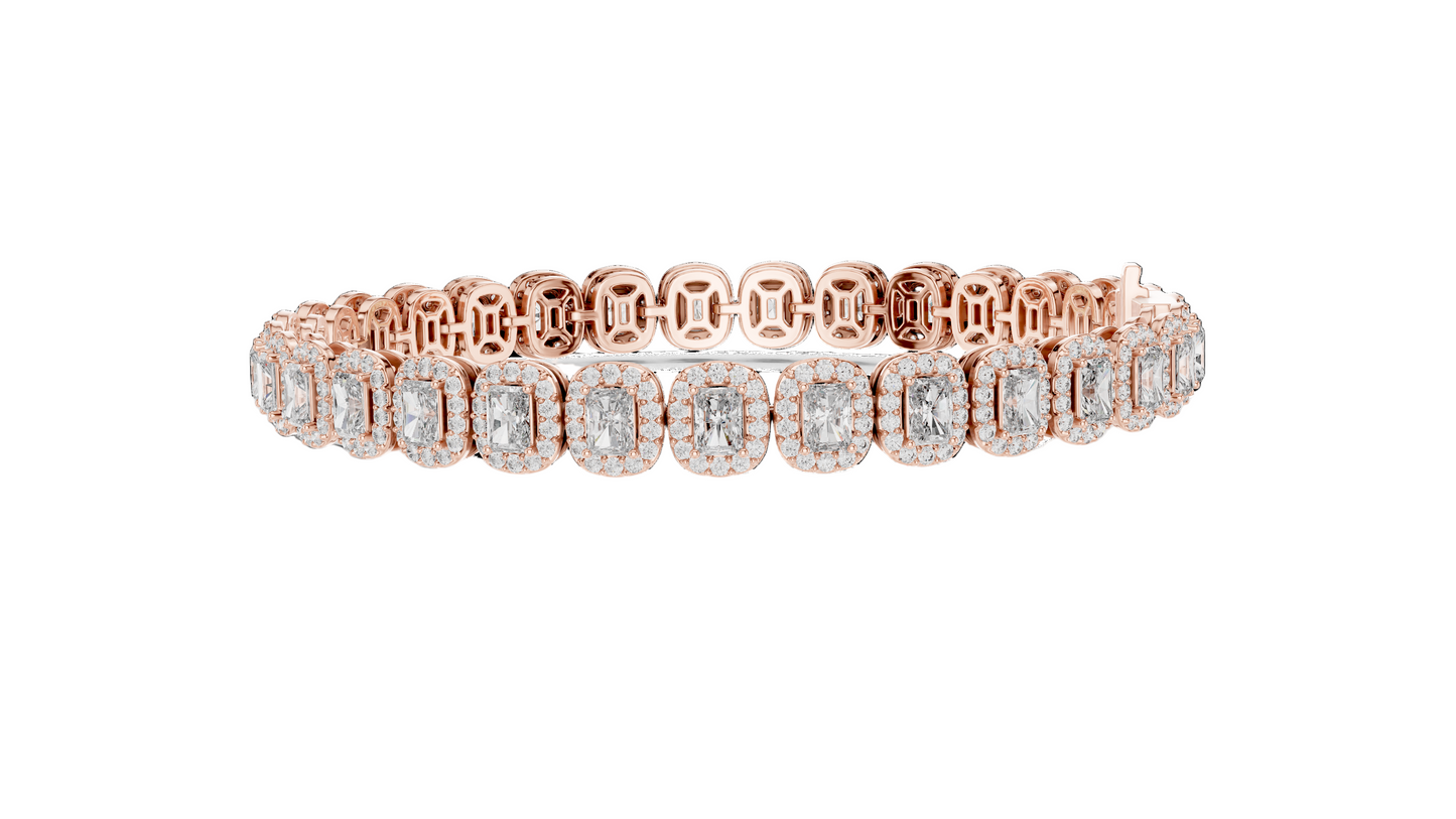 7.04 CT Lab Diamond Tennis Bracelet | Cushion Cut | 10KT, 14KT, 18KT Gold & 925 Silver | Rose, Yellow, White Gold Options | Luxury Fine Jewelry