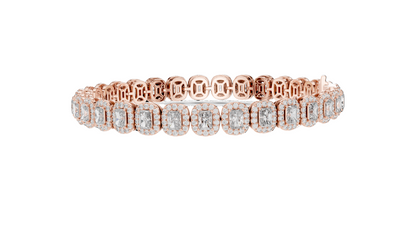 7.04 CT Lab Diamond Tennis Bracelet | Cushion Cut | 10KT, 14KT, 18KT Gold & 925 Silver | Rose, Yellow, White Gold Options | Luxury Fine Jewelry