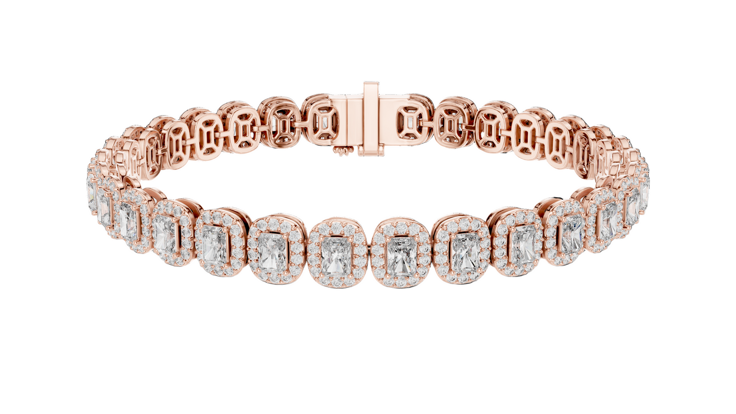 7.04 CT Lab Diamond Tennis Bracelet | Cushion Cut | 10KT, 14KT, 18KT Gold & 925 Silver | Rose, Yellow, White Gold Options | Luxury Fine Jewelry