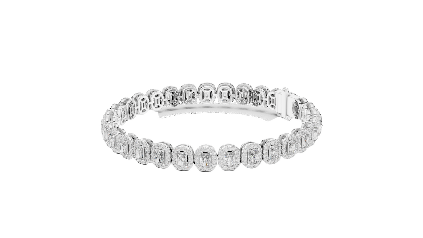 7.04 CT Lab Diamond Tennis Bracelet | Cushion Cut | 10KT, 14KT, 18KT Gold & 925 Silver | Rose, Yellow, White Gold Options | Luxury Fine Jewelry