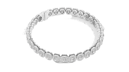 7.04 CT Lab Diamond Tennis Bracelet | Cushion Cut | 10KT, 14KT, 18KT Gold & 925 Silver | Rose, Yellow, White Gold Options | Luxury Fine Jewelry