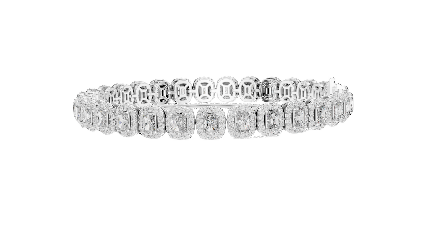 7.04 CT Lab Diamond Tennis Bracelet | Cushion Cut | 10KT, 14KT, 18KT Gold & 925 Silver | Rose, Yellow, White Gold Options | Luxury Fine Jewelry