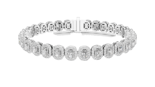 7.04 CT Lab Diamond Tennis Bracelet | Cushion Cut | 10KT, 14KT, 18KT Gold & 925 Silver | Rose, Yellow, White Gold Options | Luxury Fine Jewelry