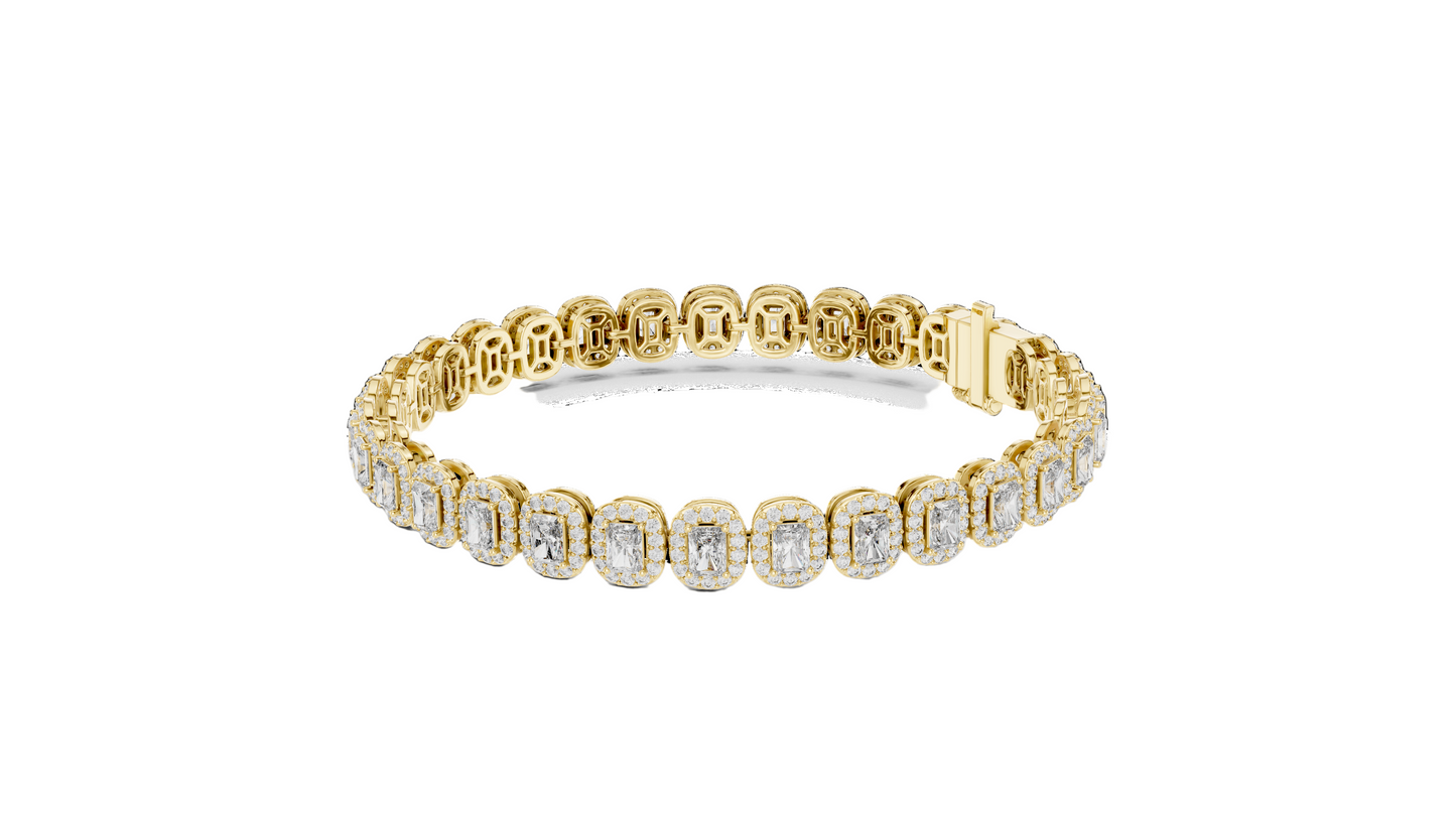 7.04 CT Lab Diamond Tennis Bracelet | Cushion Cut | 10KT, 14KT, 18KT Gold & 925 Silver | Rose, Yellow, White Gold Options | Luxury Fine Jewelry