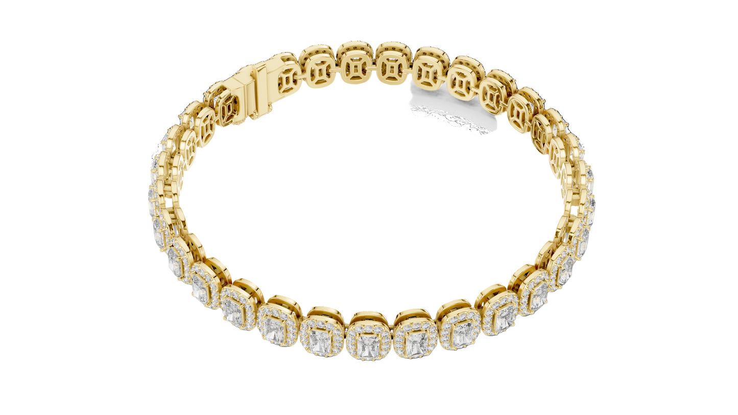 7.04 CT Lab Diamond Tennis Bracelet | Cushion Cut | 10KT, 14KT, 18KT Gold & 925 Silver | Rose, Yellow, White Gold Options | Luxury Fine Jewelry