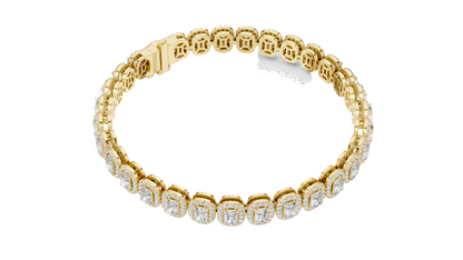 7.04 CT Lab Diamond Tennis Bracelet | Cushion Cut | 10KT, 14KT, 18KT Gold & 925 Silver | Rose, Yellow, White Gold Options | Luxury Fine Jewelry