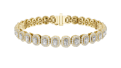 7.04 CT Lab Diamond Tennis Bracelet | Cushion Cut | 10KT, 14KT, 18KT Gold & 925 Silver | Rose, Yellow, White Gold Options | Luxury Fine Jewelry