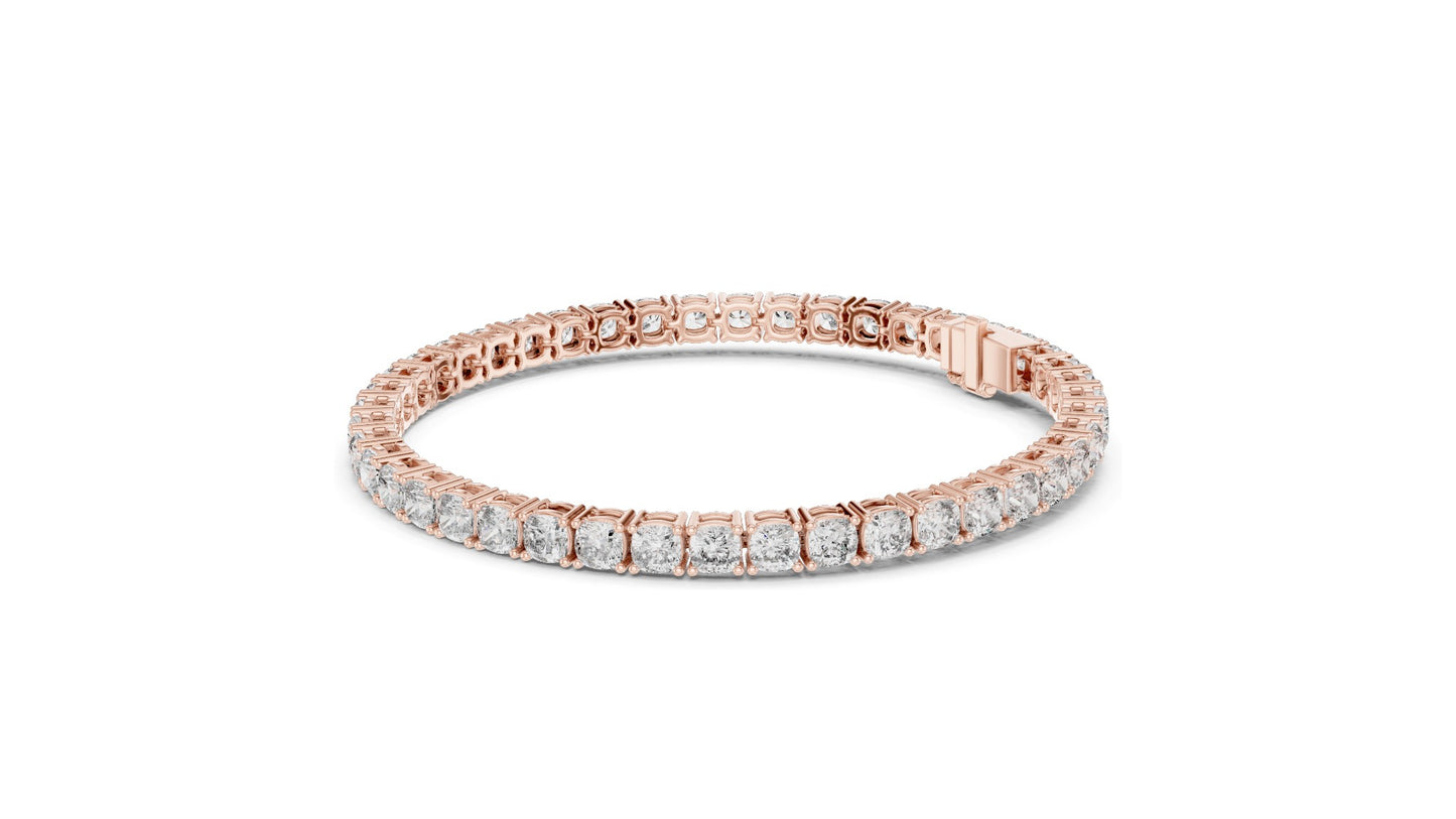 4.4 CT Lab Diamond Tennis Bracelet | Round Brilliant Cut | 10KT, 14KT, 18KT Gold & 925 Silver | Moissanite Options | Rose, Yellow, White Gold | Luxury Fine Jewelry