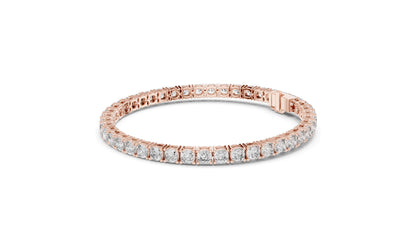 4.4 CT Lab Diamond Tennis Bracelet | Round Brilliant Cut | 10KT, 14KT, 18KT Gold & 925 Silver | Moissanite Options | Rose, Yellow, White Gold | Luxury Fine Jewelry