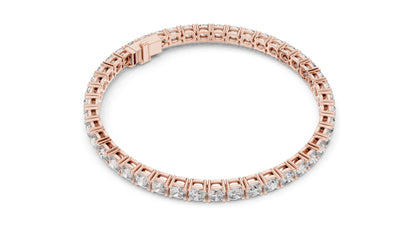 4.4 CT Lab Diamond Tennis Bracelet | Round Brilliant Cut | 10KT, 14KT, 18KT Gold & 925 Silver | Moissanite Options | Rose, Yellow, White Gold | Luxury Fine Jewelry