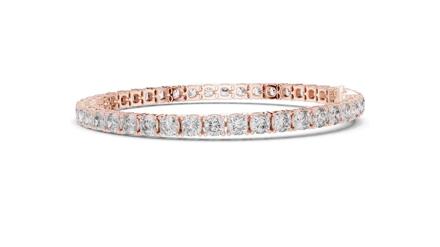 4.4 CT Lab Diamond Tennis Bracelet | Round Brilliant Cut | 10KT, 14KT, 18KT Gold & 925 Silver | Moissanite Options | Rose, Yellow, White Gold | Luxury Fine Jewelry