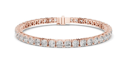 4.4 CT Lab Diamond Tennis Bracelet | Round Brilliant Cut | 10KT, 14KT, 18KT Gold & 925 Silver | Moissanite Options | Rose, Yellow, White Gold | Luxury Fine Jewelry