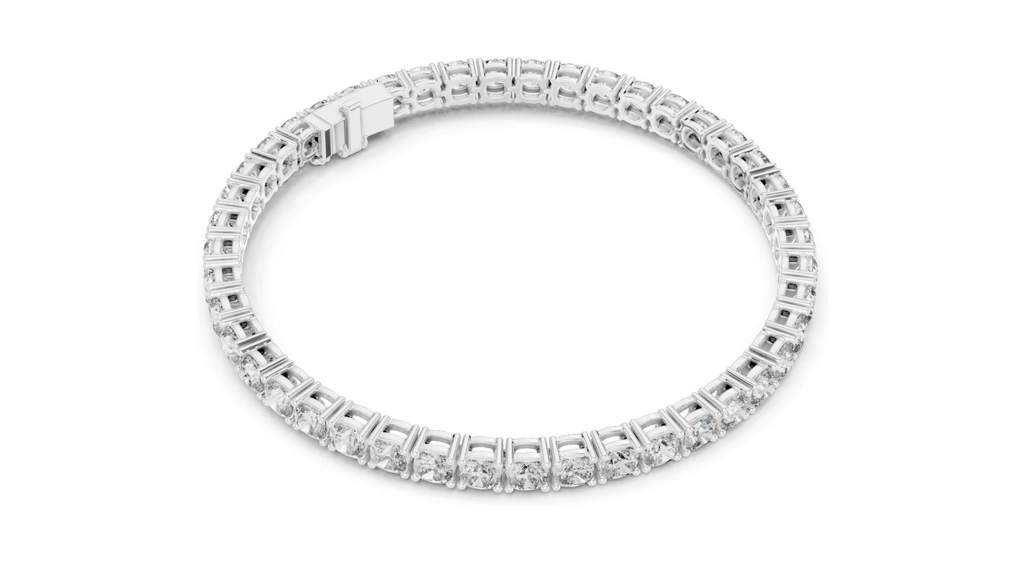 4.4 CT Lab Diamond Tennis Bracelet | Round Brilliant Cut | 10KT, 14KT, 18KT Gold & 925 Silver | Moissanite Options | Rose, Yellow, White Gold | Luxury Fine Jewelry