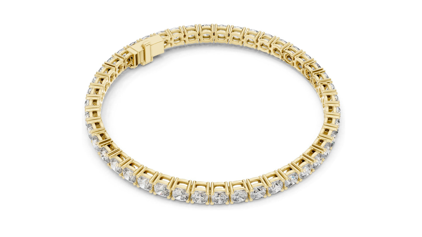 4.4 CT Lab Diamond Tennis Bracelet | Round Brilliant Cut | 10KT, 14KT, 18KT Gold & 925 Silver | Moissanite Options | Rose, Yellow, White Gold | Luxury Fine Jewelry