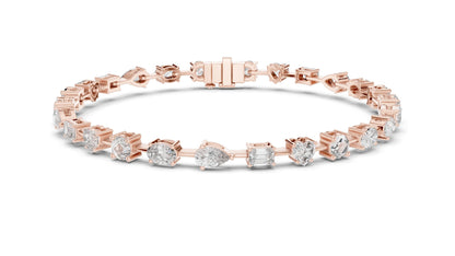 3.99 CT Lab Diamond Multi-Cut Tennis Bracelet | Round, Oval, Emerald Cuts | 10KT, 14KT, 18KT Gold & 925 Silver | Moissanite Options | Rose, Yellow, White Gold | Luxury Fine Jewelry