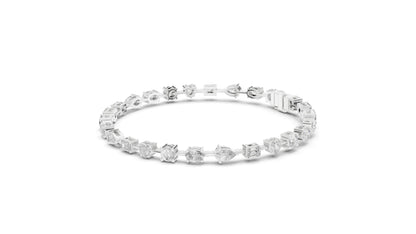 3.99 CT Lab Diamond Multi-Cut Tennis Bracelet | Round, Oval, Emerald Cuts | 10KT, 14KT, 18KT Gold & 925 Silver | Moissanite Options | Rose, Yellow, White Gold | Luxury Fine Jewelry