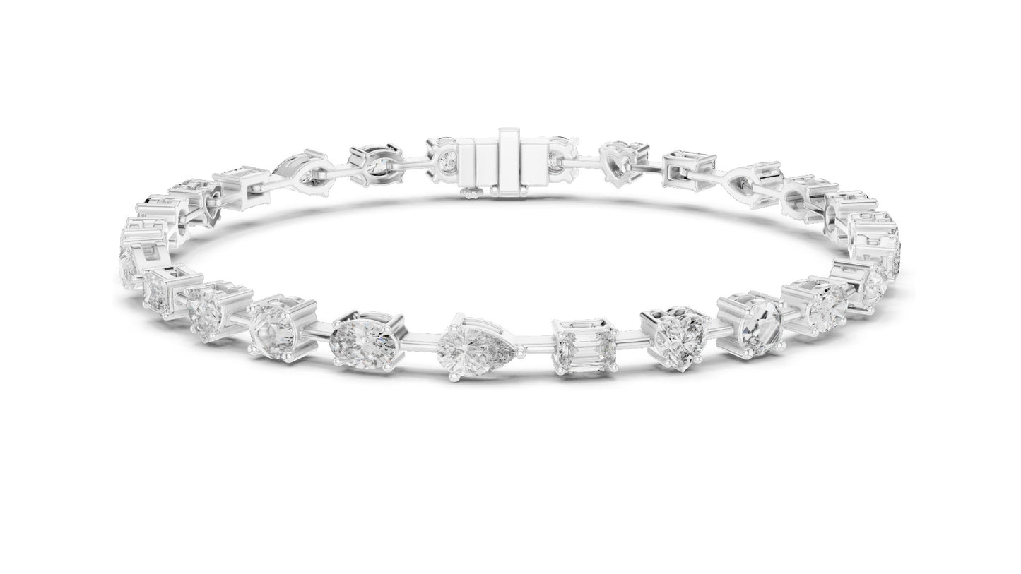 3.99 CT Lab Diamond Multi-Cut Tennis Bracelet | Round, Oval, Emerald Cuts | 10KT, 14KT, 18KT Gold & 925 Silver | Moissanite Options | Rose, Yellow, White Gold | Luxury Fine Jewelry