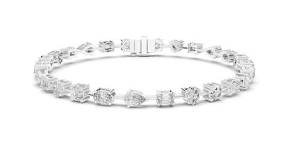 3.99 CT Lab Diamond Multi-Cut Tennis Bracelet | Round, Oval, Emerald Cuts | 10KT, 14KT, 18KT Gold & 925 Silver | Moissanite Options | Rose, Yellow, White Gold | Luxury Fine Jewelry