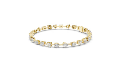 3.99 CT Lab Diamond Multi-Cut Tennis Bracelet | Round, Oval, Emerald Cuts | 10KT, 14KT, 18KT Gold & 925 Silver | Moissanite Options | Rose, Yellow, White Gold | Luxury Fine Jewelry