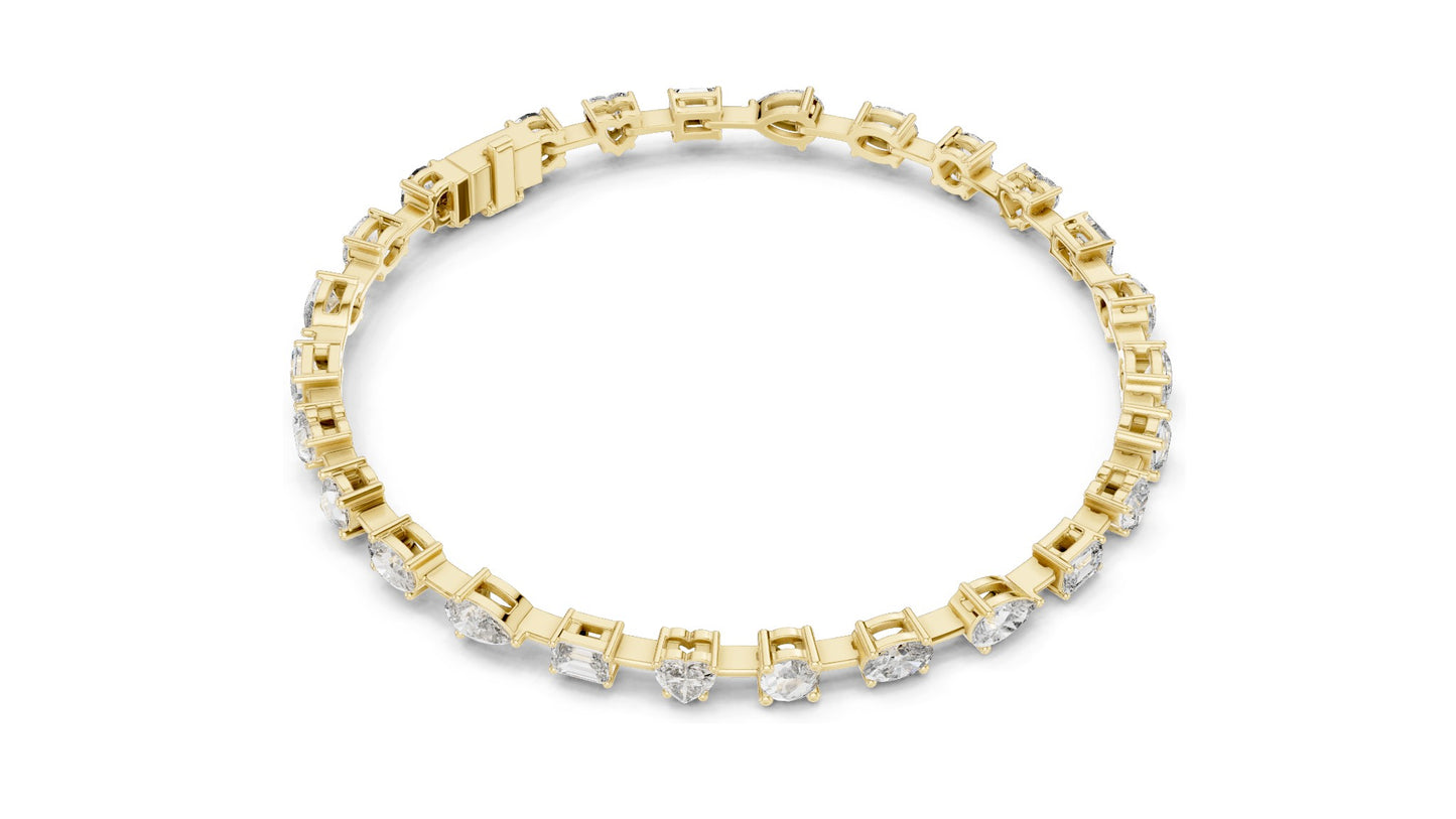 3.99 CT Lab Diamond Multi-Cut Tennis Bracelet | Round, Oval, Emerald Cuts | 10KT, 14KT, 18KT Gold & 925 Silver | Moissanite Options | Rose, Yellow, White Gold | Luxury Fine Jewelry