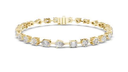 3.99 CT Lab Diamond Multi-Cut Tennis Bracelet | Round, Oval, Emerald Cuts | 10KT, 14KT, 18KT Gold & 925 Silver | Moissanite Options | Rose, Yellow, White Gold | Luxury Fine Jewelry