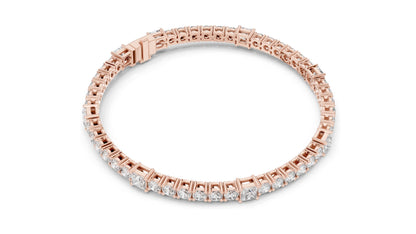 6.62 CT Lab Diamond Tennis Bracelet | Round & Square Cut Diamonds | 10KT, 14KT, 18KT Gold & 925 Silver | Moissanite Options | Rose, Yellow, White Gold | Luxury Fine Jewelry