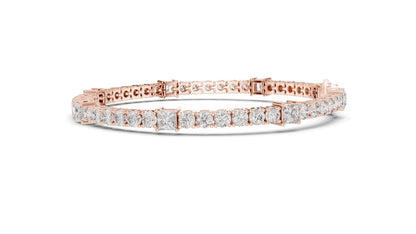 6.62 CT Lab Diamond Tennis Bracelet | Round & Square Cut Diamonds | 10KT, 14KT, 18KT Gold & 925 Silver | Moissanite Options | Rose, Yellow, White Gold | Luxury Fine Jewelry
