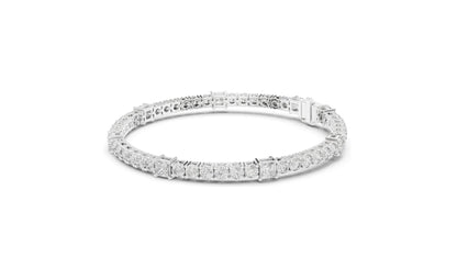 6.62 CT Lab Diamond Tennis Bracelet | Round & Square Cut Diamonds | 10KT, 14KT, 18KT Gold & 925 Silver | Moissanite Options | Rose, Yellow, White Gold | Luxury Fine Jewelry