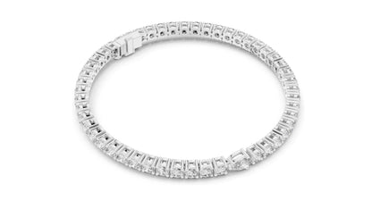 5.75 CT Lab Diamond Tennis Bracelet with Pear Cut Center | Round Brilliant & Pear Cut | 10KT, 14KT, 18KT Gold & 925 Silver | Rose, Yellow, White Gold | Luxury Fine Jewelry
