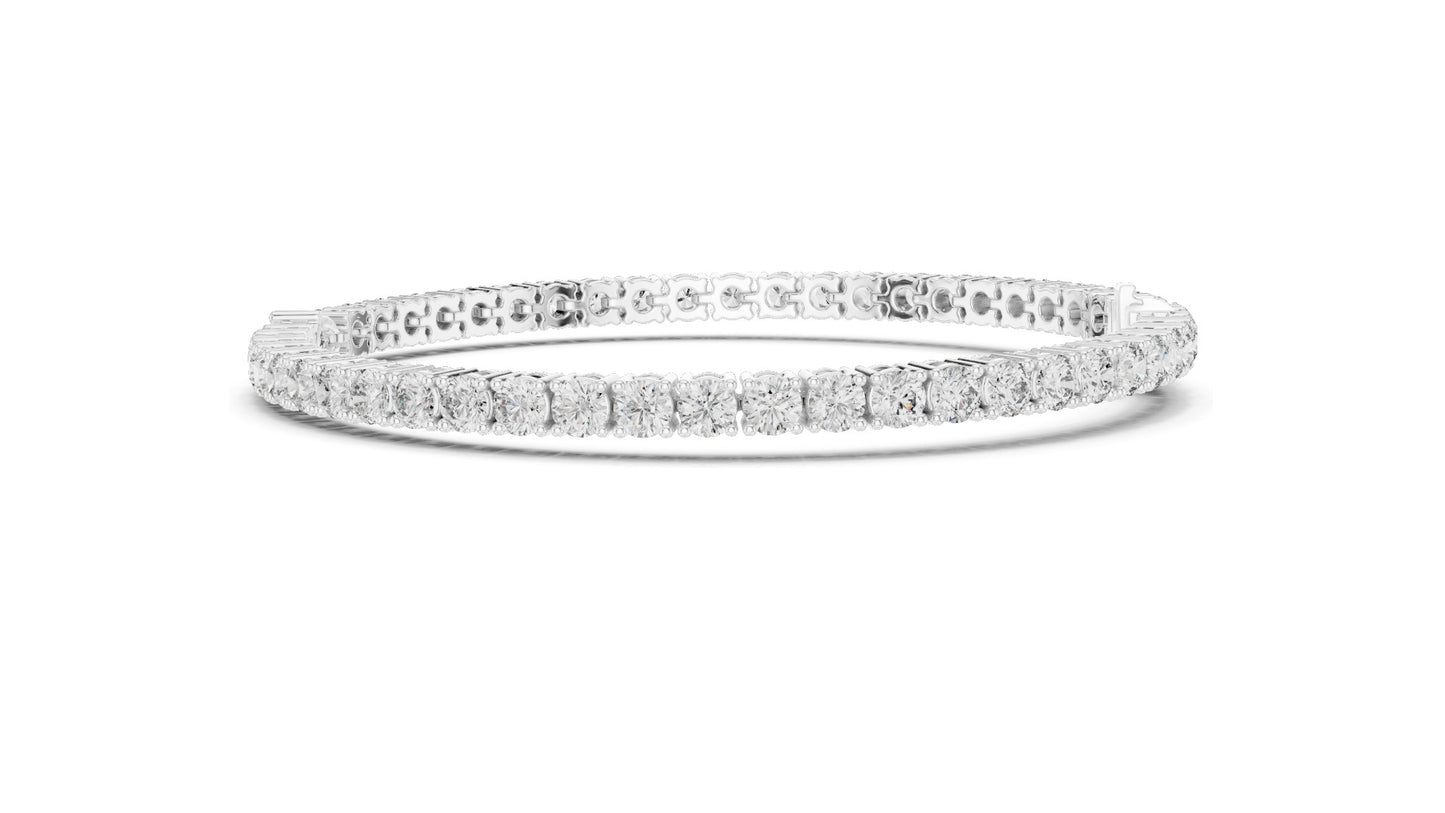 5.75 CT Lab Diamond Tennis Bracelet with Pear Cut Center | Round Brilliant & Pear Cut | 10KT, 14KT, 18KT Gold & 925 Silver | Rose, Yellow, White Gold | Luxury Fine Jewelry