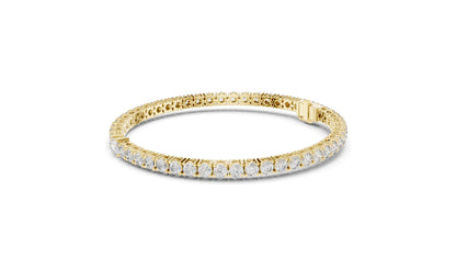 5.75 CT Lab Diamond Tennis Bracelet with Pear Cut Center | Round Brilliant & Pear Cut | 10KT, 14KT, 18KT Gold & 925 Silver | Rose, Yellow, White Gold | Luxury Fine Jewelry