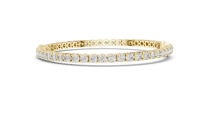 5.75 CT Lab Diamond Tennis Bracelet with Pear Cut Center | Round Brilliant & Pear Cut | 10KT, 14KT, 18KT Gold & 925 Silver | Rose, Yellow, White Gold | Luxury Fine Jewelry