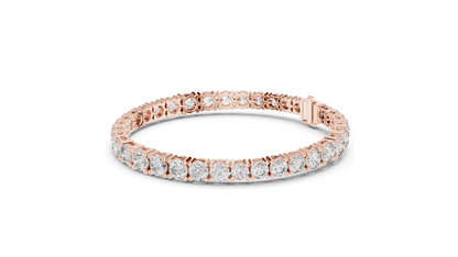 13.198 CT Lab Diamond Tennis Bracelet | Round Brilliant Cut | 18KT, 14KT, 10KT Gold & 925 Silver | Rose, Yellow, White Gold Options | Luxury Fine Jewelry