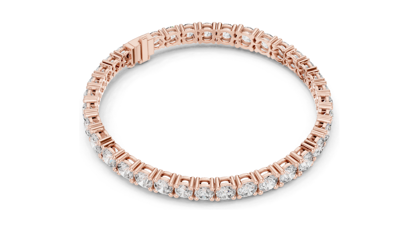 13.198 CT Lab Diamond Tennis Bracelet | Round Brilliant Cut | 18KT, 14KT, 10KT Gold & 925 Silver | Rose, Yellow, White Gold Options | Luxury Fine Jewelry