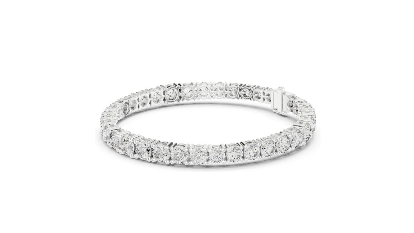13.198 CT Lab Diamond Tennis Bracelet | Round Brilliant Cut | 18KT, 14KT, 10KT Gold & 925 Silver | Rose, Yellow, White Gold Options | Luxury Fine Jewelry