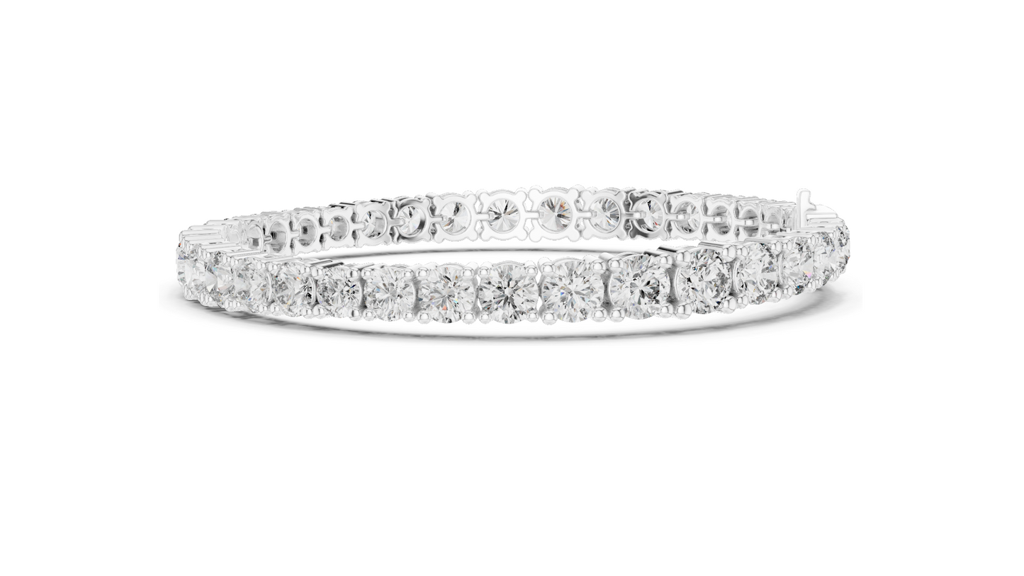 13.198 CT Lab Diamond Tennis Bracelet | Round Brilliant Cut | 18KT, 14KT, 10KT Gold & 925 Silver | Rose, Yellow, White Gold Options | Luxury Fine Jewelry