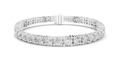 13.198 CT Lab Diamond Tennis Bracelet | Round Brilliant Cut | 18KT, 14KT, 10KT Gold & 925 Silver | Rose, Yellow, White Gold Options | Luxury Fine Jewelry