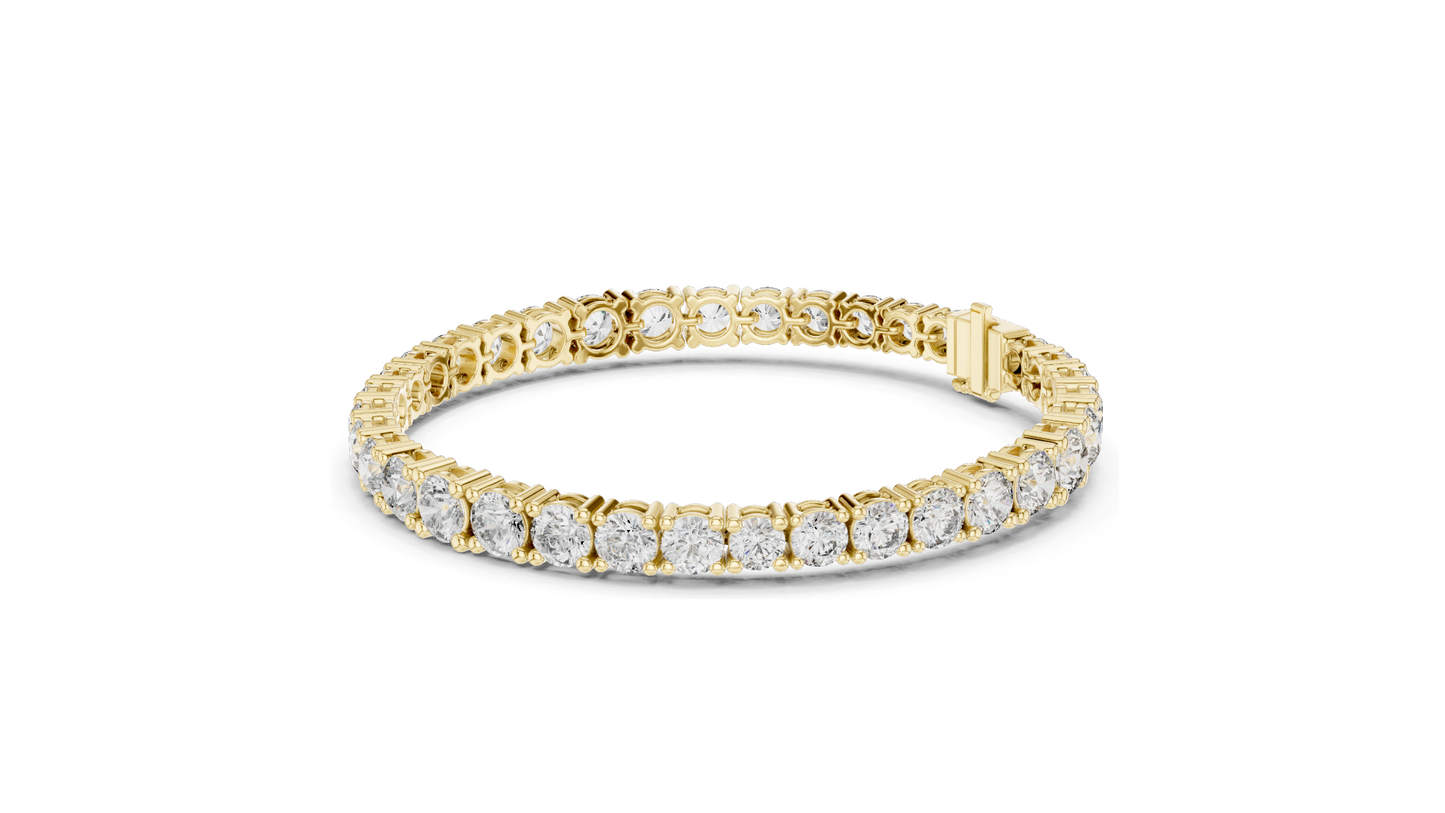13.198 CT Lab Diamond Tennis Bracelet | Round Brilliant Cut | 18KT, 14KT, 10KT Gold & 925 Silver | Rose, Yellow, White Gold Options | Luxury Fine Jewelry