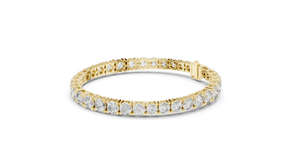 13.198 CT Lab Diamond Tennis Bracelet | Round Brilliant Cut | 18KT, 14KT, 10KT Gold & 925 Silver | Rose, Yellow, White Gold Options | Luxury Fine Jewelry