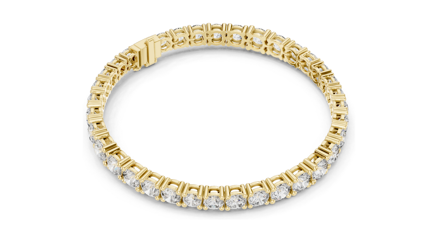 13.198 CT Lab Diamond Tennis Bracelet | Round Brilliant Cut | 18KT, 14KT, 10KT Gold & 925 Silver | Rose, Yellow, White Gold Options | Luxury Fine Jewelry