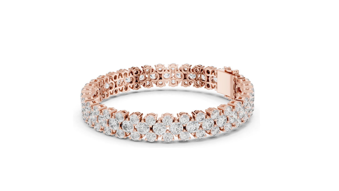 17.38 CT Lab Grown Diamond Tennis Bracelet | VVS-VS EF Color | 18KT, 14KT, 10KT Gold & 925 Silver | Rose, Yellow, White Gold Options | Luxury Fine Jewelry