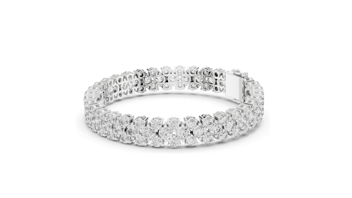 17.38 CT Lab Grown Diamond Tennis Bracelet | VVS-VS EF Color | 18KT, 14KT, 10KT Gold & 925 Silver | Rose, Yellow, White Gold Options | Luxury Fine Jewelry