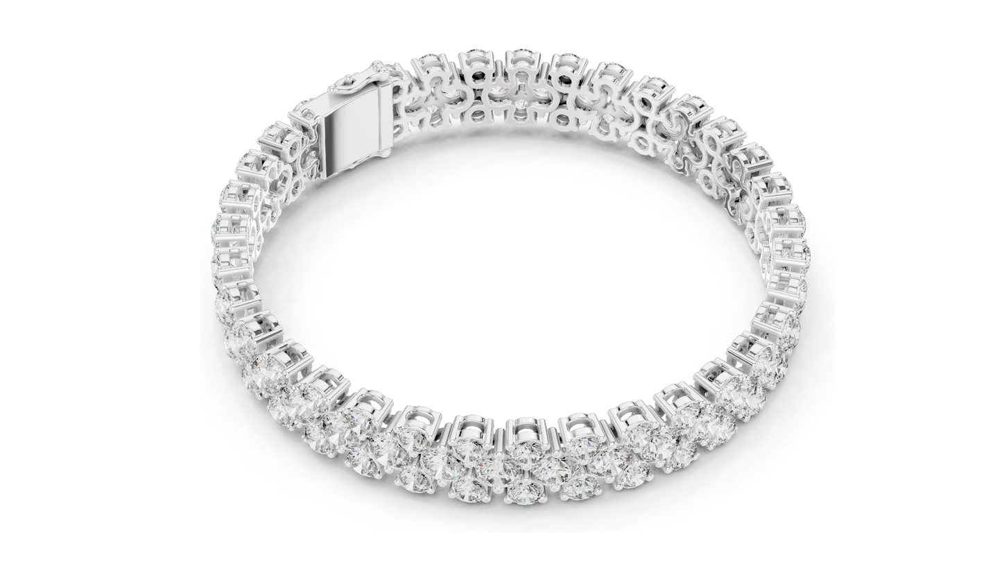 17.38 CT Lab Grown Diamond Tennis Bracelet | VVS-VS EF Color | 18KT, 14KT, 10KT Gold & 925 Silver | Rose, Yellow, White Gold Options | Luxury Fine Jewelry