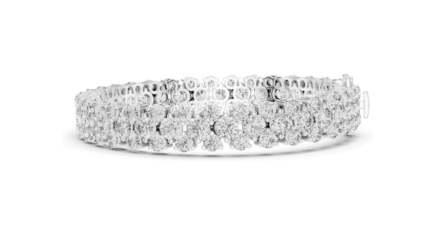 17.38 CT Lab Grown Diamond Tennis Bracelet | VVS-VS EF Color | 18KT, 14KT, 10KT Gold & 925 Silver | Rose, Yellow, White Gold Options | Luxury Fine Jewelry