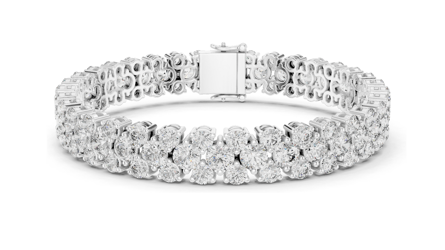 17.38 CT Lab Grown Diamond Tennis Bracelet | VVS-VS EF Color | 18KT, 14KT, 10KT Gold & 925 Silver | Rose, Yellow, White Gold Options | Luxury Fine Jewelry