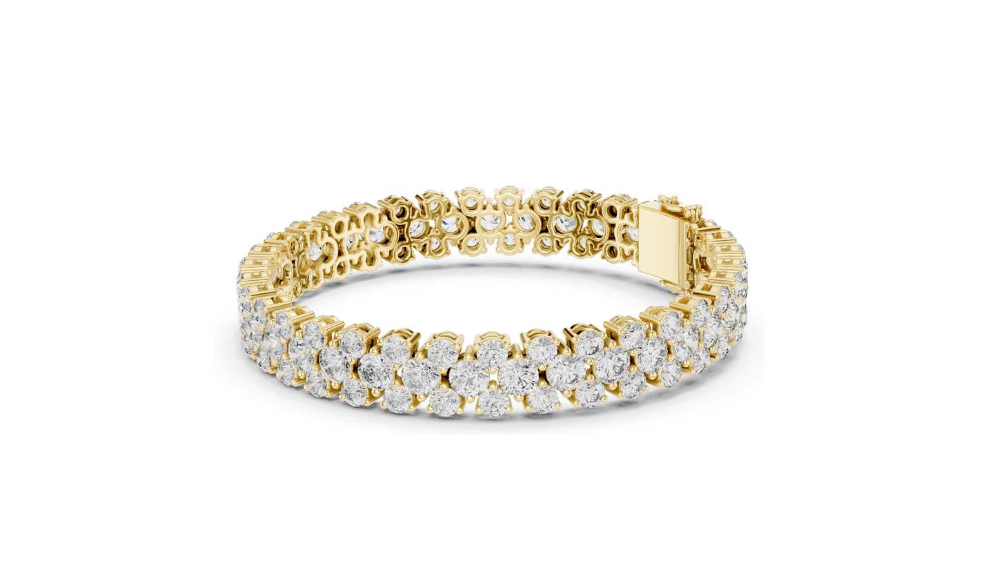 17.38 CT Lab Grown Diamond Tennis Bracelet | VVS-VS EF Color | 18KT, 14KT, 10KT Gold & 925 Silver | Rose, Yellow, White Gold Options | Luxury Fine Jewelry