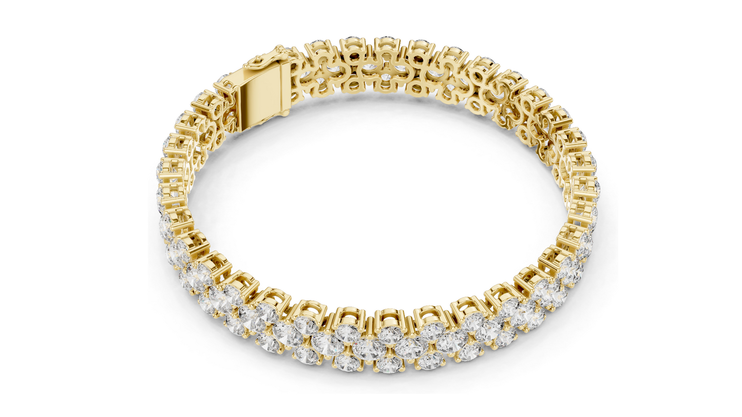 17.38 CT Lab Grown Diamond Tennis Bracelet | VVS-VS EF Color | 18KT, 14KT, 10KT Gold & 925 Silver | Rose, Yellow, White Gold Options | Luxury Fine Jewelry
